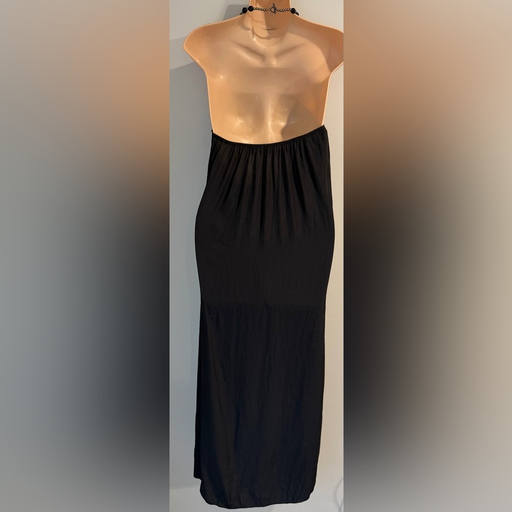 RAMY BROOK High Low Cascading Center Drap Stone Halter Dress Resort size S - Picture 2 of 5